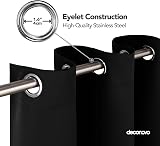 Deconovo Blackout Curtain Panel Eyelets 52x54 Black Grommets Bedroom view 4