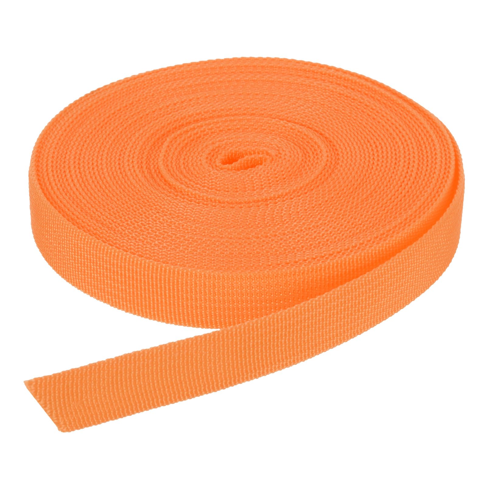 DMiotech 10 Yard x 3/4 inch Width Nylon Webbing Strap Poly Flat Webbing Strapping for DIY Craft Backpack Strapping, Sewing, Outdoor Gear Repair, Orange