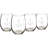 Cathy's Concepts Anchor Stemless Wine Glasses (Set of 4)
