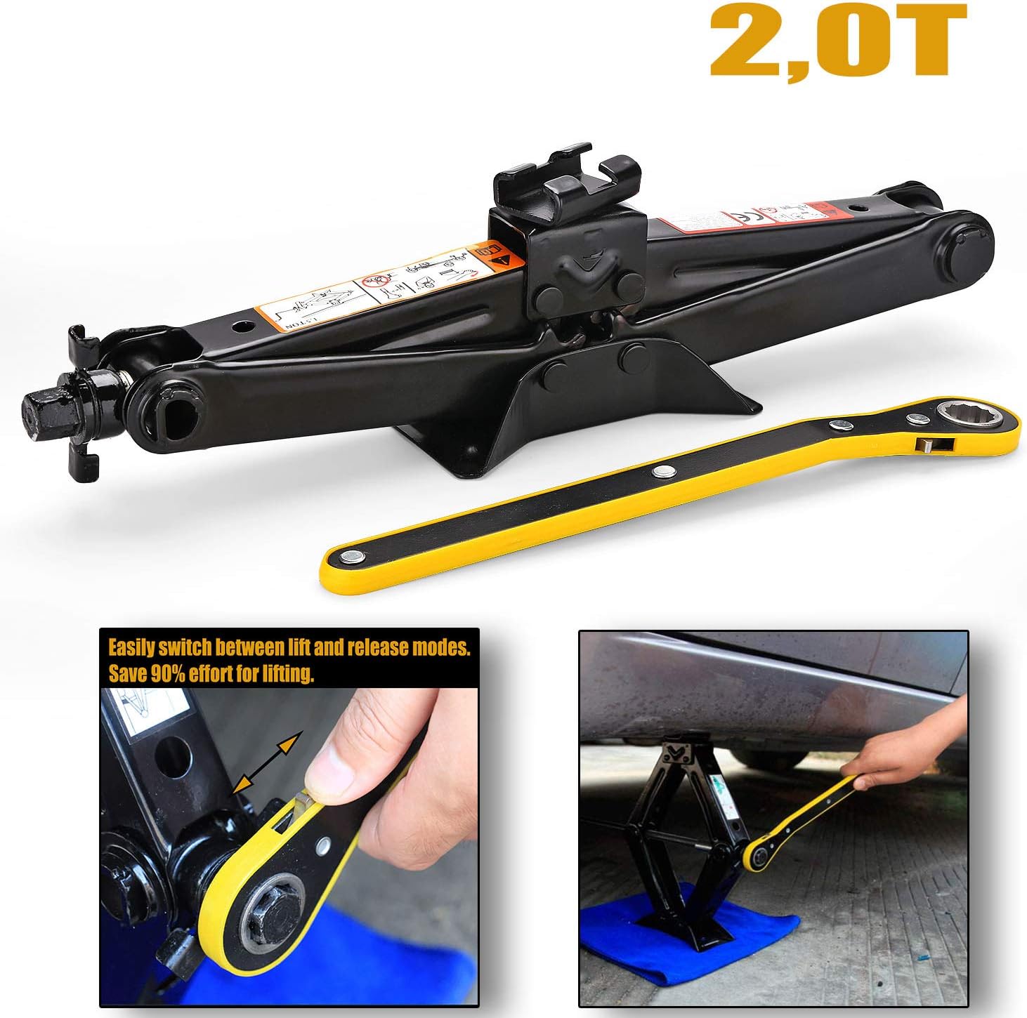 Cric A Pantografo 1.5T Forever Speed - Sollevatore Auto Per Cambio Gomme Con Manovella - Foto 8