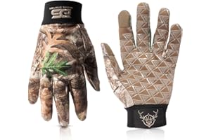 Glove Station Hunting Gloves, Realtree - Anti-Slip Camo Hunting Gloves for Men & Women with Touchscreen-Compatible Fingertips - Bow, Archery Accessories