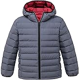 wantdo Boys' Winter Coat Lightweight Puffer Jacket Waterproof Outerwear Hooded