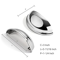 CABDM 2 Pack 3" Drawer Pulls Polished Chrome