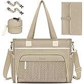 RAINSMORE Diaper Bag Tote, Large Diaper Baby Bag Waterproof Multifunctional Diaper Bag with Pacifier Case & Changing Pad