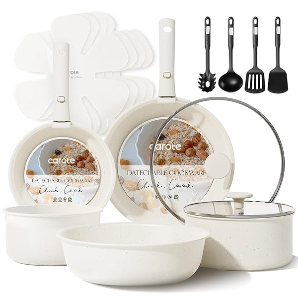 CAROTE 17PCS POTS AND PANS SET, NONSTICK COOKWARE...