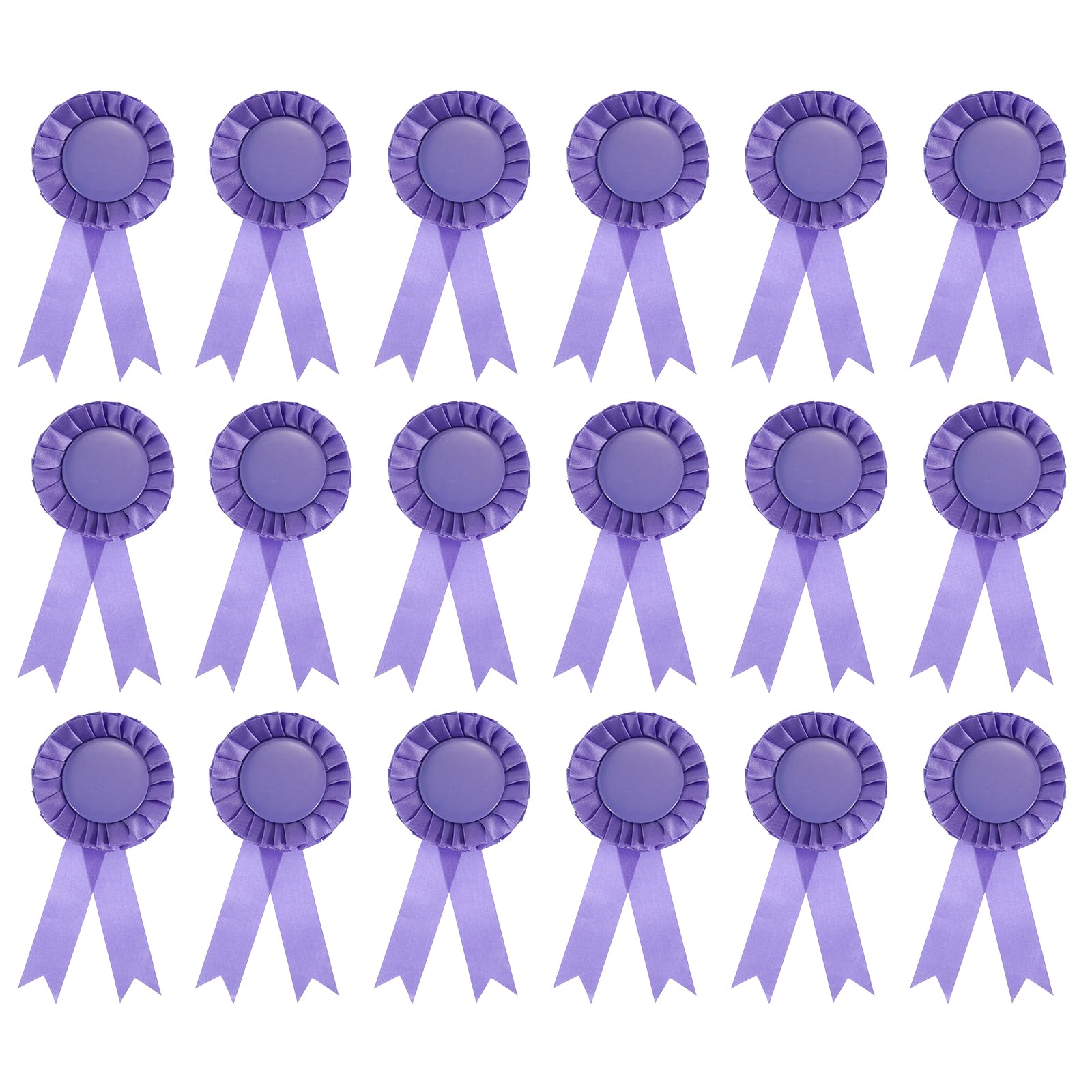 PATIKIL Blank Award Ribbon, 18 Pcs Rosette Ribbon Honorable Prize Recognition Ribbon for DIY, Party, Wedding, Competition, Sport, Purple
