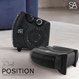 SA Products 2000W Fan Heater Portable Electric 2 Heat Cool Thermostat Black view 7
