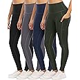 YOUNGCHARM 4 Pack Leggings with Pockets for Women,High Waist Tummy Control Workout Yoga Pants