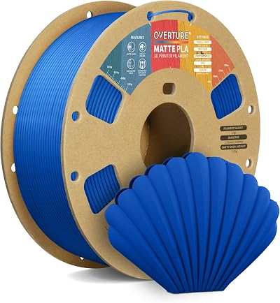 Overture Matte PLA Filament 1.75mm 1kg Blue - Dimensional Accuracy ±0.02mm