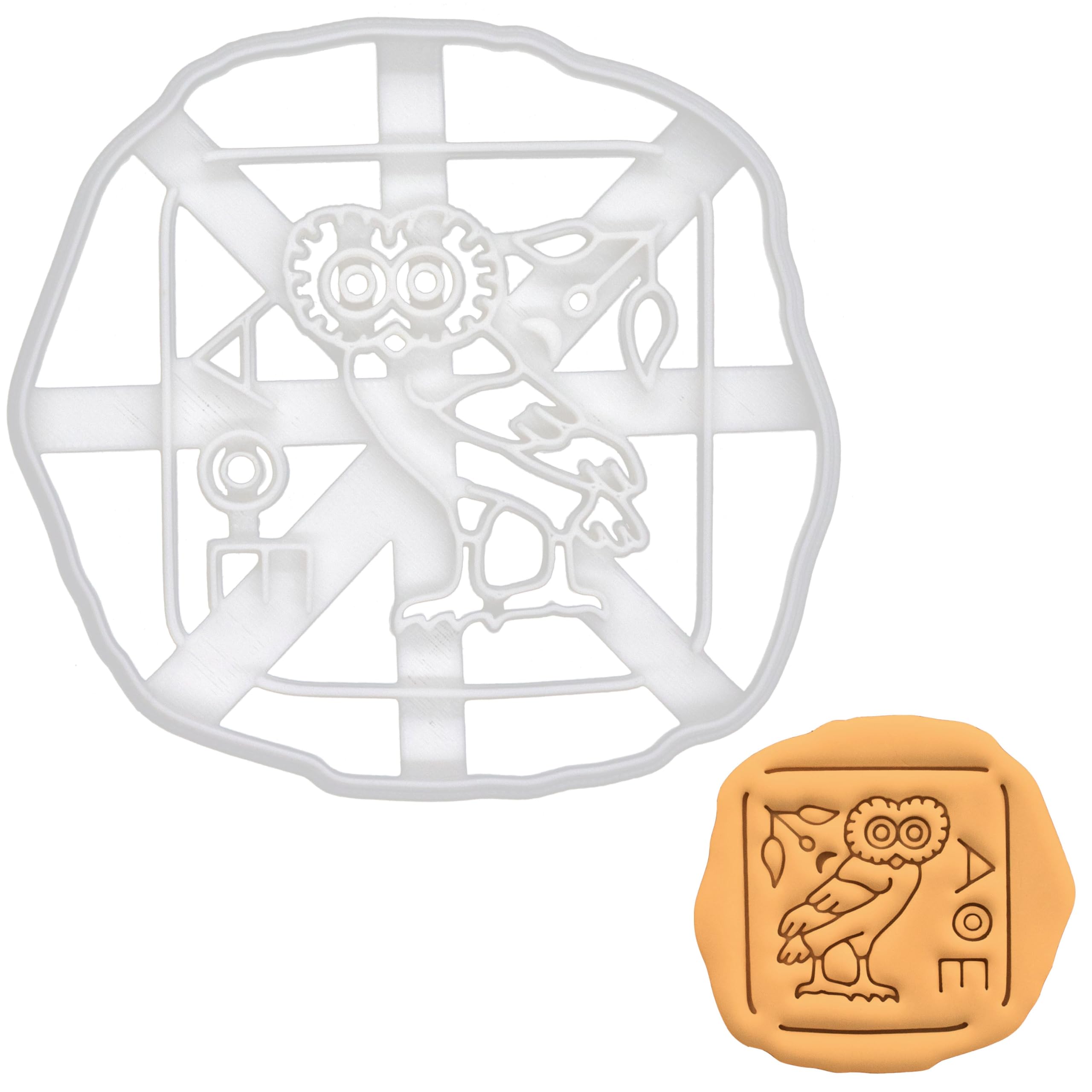 BAKERLOGY Owl Coin Cookie Cutter - Detailed Biscuit Cutter Design for Baking and Crafts, Ideal on Fondant, Dough, Clay