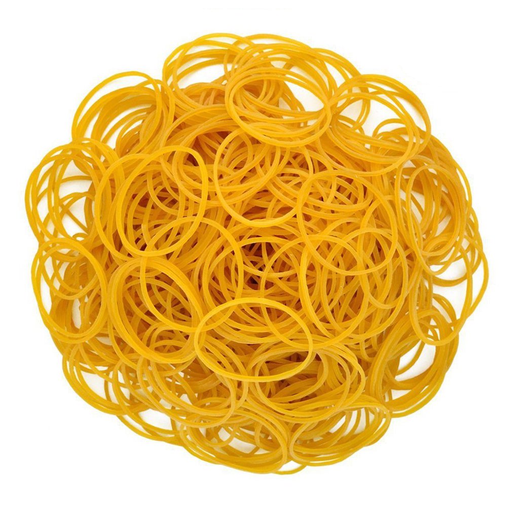 Rbenxia 1000pcs Rubber Bands, Yellow Bank Paper Bills Money Dollars Elastic Stretchable Bands, Sturdy General Purpose Rubber Bands for Home Bank Office Industrial Crafts Use Rubberbands Rubber Ring