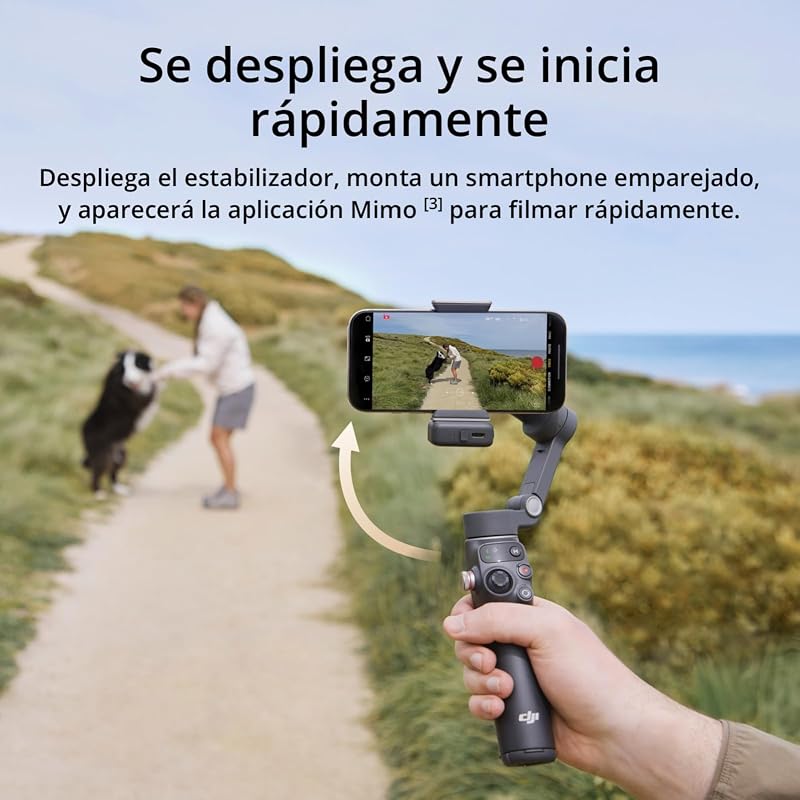 DJI Osmo Mobile 7P Stabilizer para iPhone, Android, rastreamento nativo, iluminação, estabilizador móvel de 3 eixos, início rápido, edição de um toque, braço extensível embutido e tripé