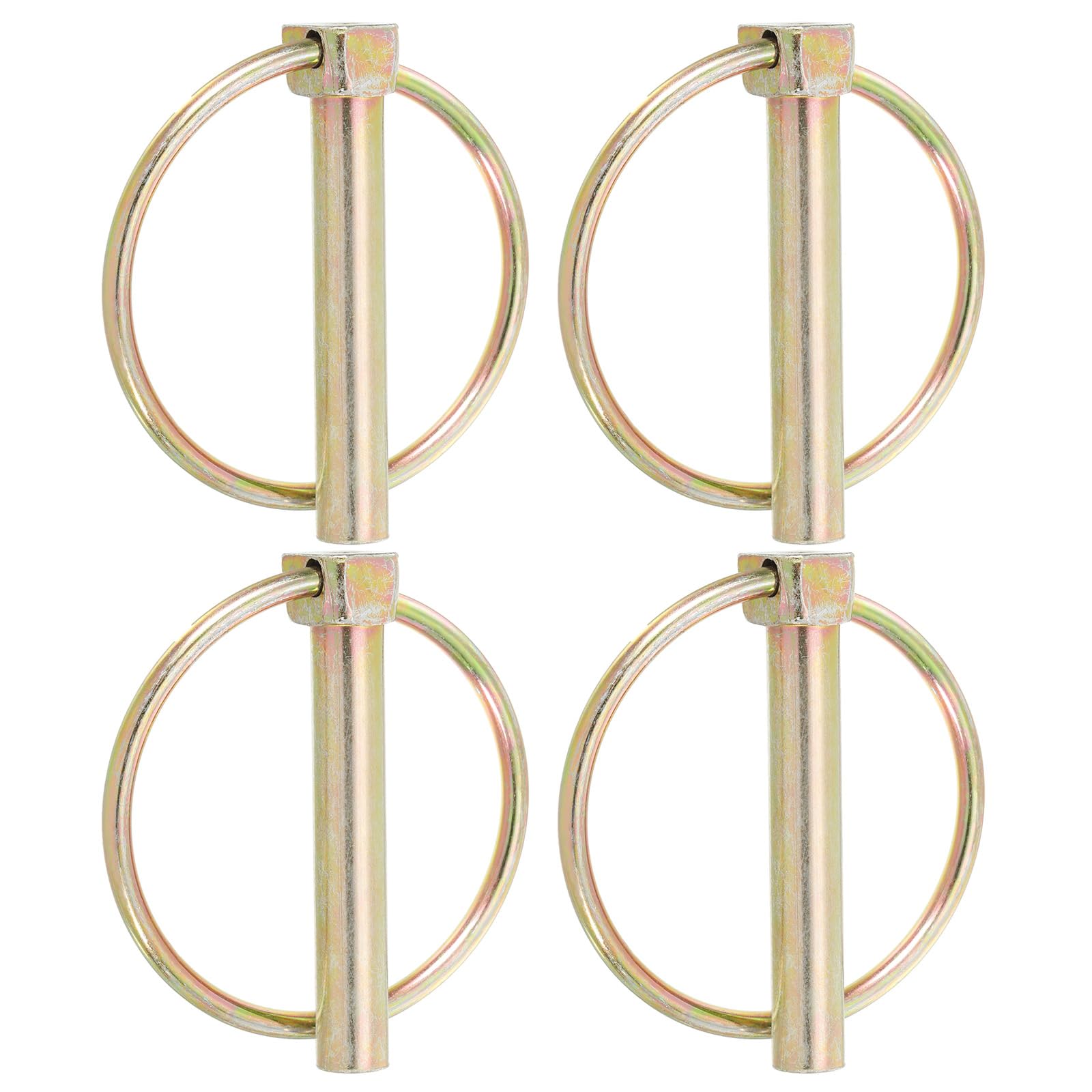 PATIKIL 2/5 x 2.36" Linch Pin, 4 Pcs Lynch Pin Assortment Kit Shaft Lock Pin Clips Hardware Pins with Ring for Farm Tractor Trailer Carriages (10x60mm)