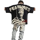 GORGLITTER Men's Oversized Graphic Tee Vintage 90s Hip Hop Short Sleeve T Shirt Casual Crewneck Streetwear Top