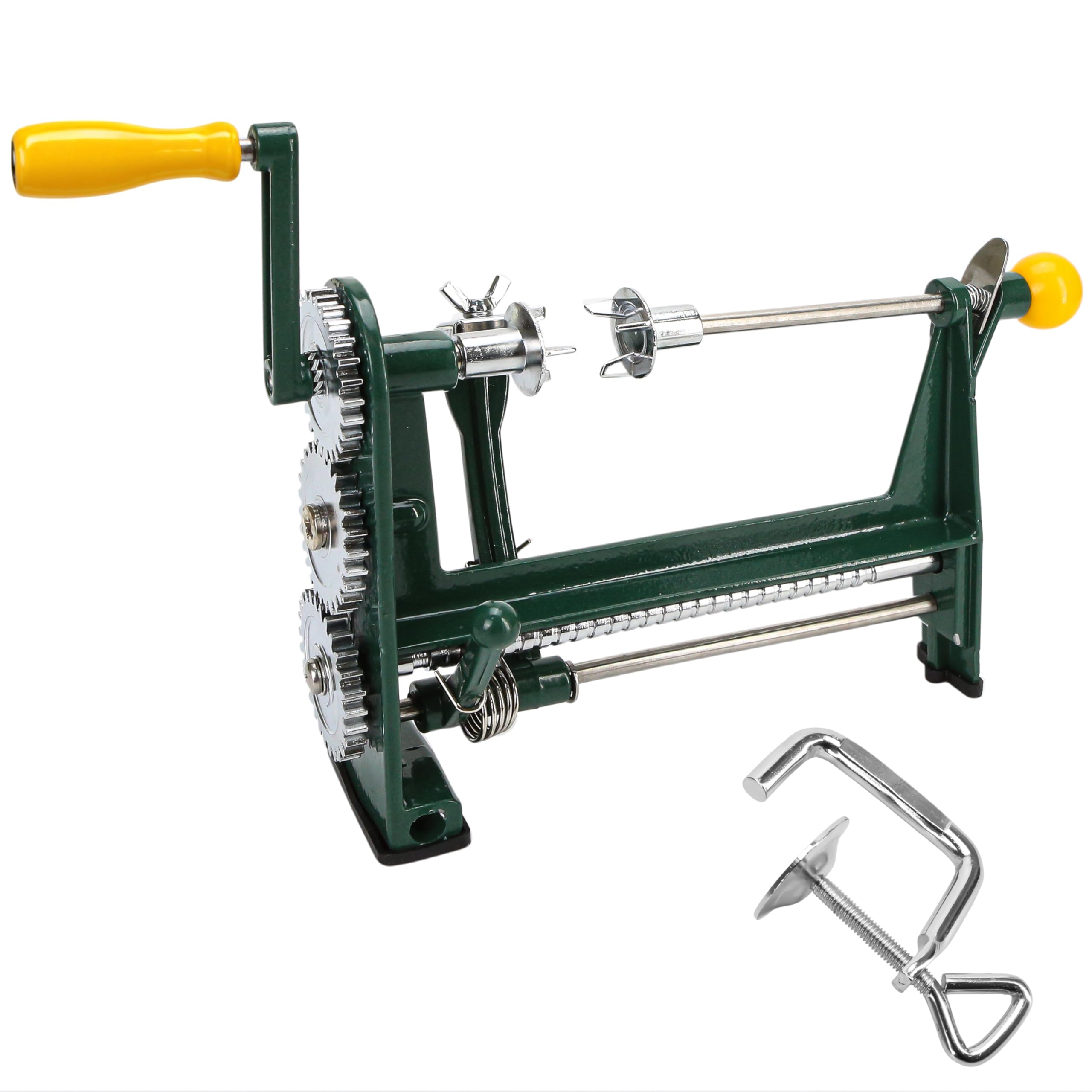 Photo 1 of Hand Crank Orange Twist Peeler Machine, Multifunction Stainless Steel Fruit & Citrus Peeling Tool for Apple Kiwi Potato, Adjustable Clamp-on Kitchen Gadgets for Desk or Table, Household Tool
