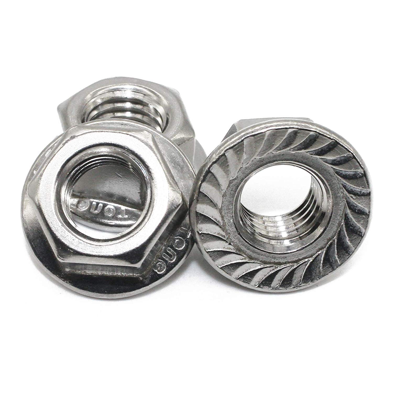 Locking nut in Accordance with DIN 6923 with Flange and Locking Teeth - A2 Stainless Steel