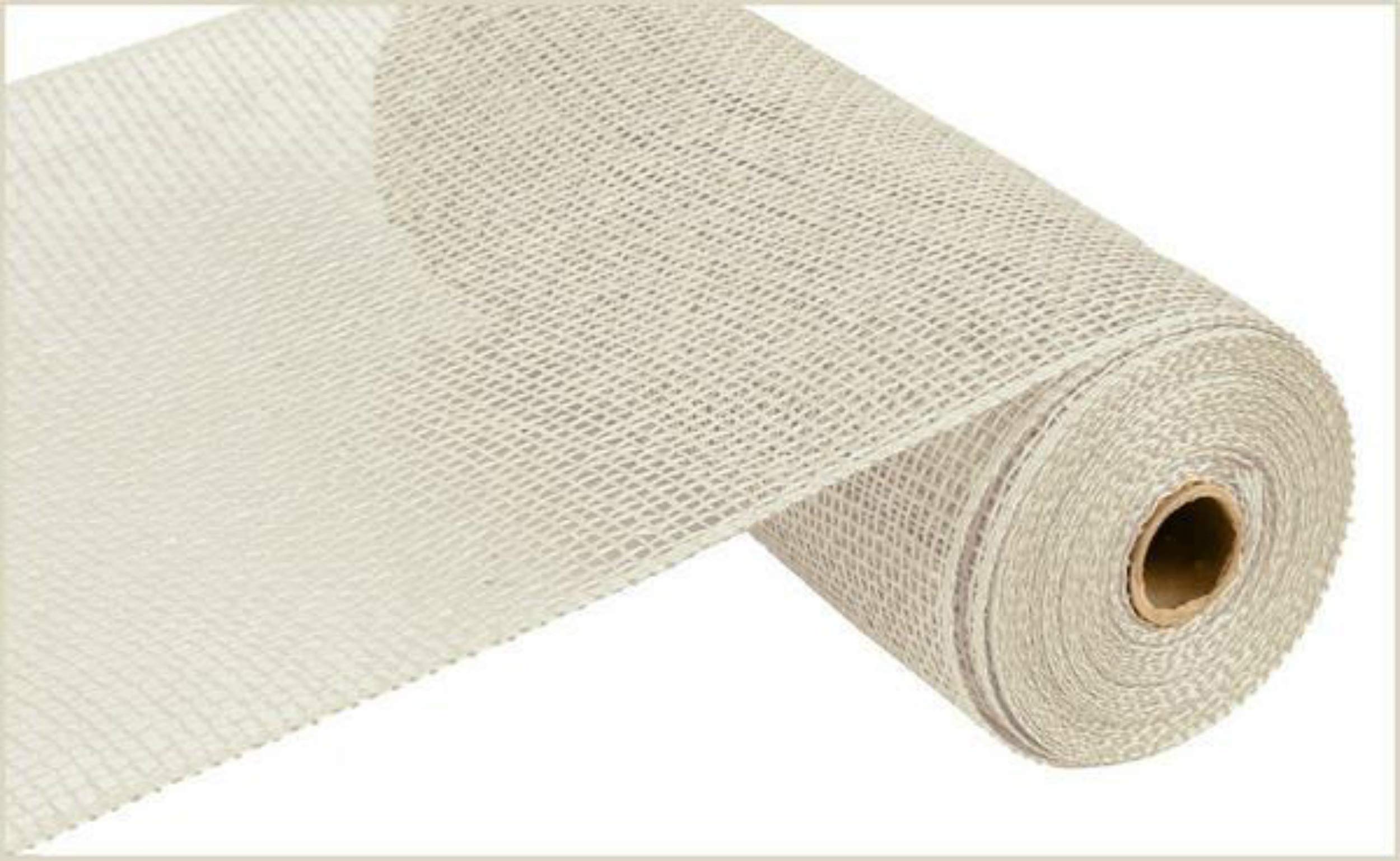 10" Wide Poly Burlap Mesh No Foil Cream Solid