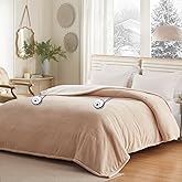 Sealy Electric Blanket King 100"*90",Super Cozy Flannel to Sherpa Reversible Heated Blanket King Size with 10 Heating Levels & 1-12 Hours Auto Off Overheating Protection Machine Washable,Beige