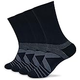 KC-TAHO Men's Compression Athletic Cushioned Crew Socks (4 Pairs) Arch Support Hiking Walking Running Socks