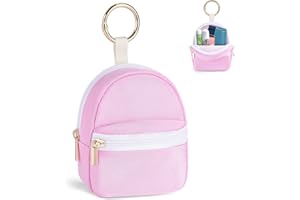 Likesing Asthma Inhaler Case, Canvas Inhaler Holder Pouch Compatible for Handy Ventolin, Inhaler Holder Keychain Inhaler Bag for Adults Kids (Storage Bag Only, Pink)