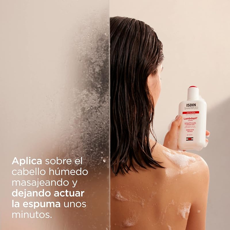 Isdin lambdapil shampoo anti-queda de cabelo, ajuda a reduzir a queda de cabelo e aumentar a densidade do cabelo