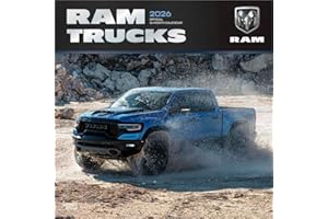 Ram Trucks OFFICIAL | 2026 12 x 24 Inch (Hanging) Monthly Square Wall Calendar | Foil Stamped Cover | Plastic-Free | BrownTrout | American Cars Stellantis