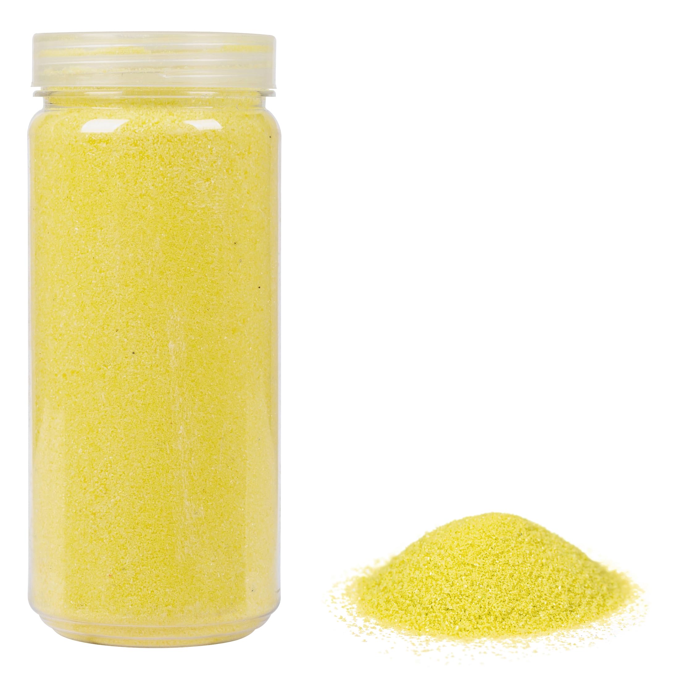 HEKU High-Quality Yellow Decorative Sand (Approx. 750 g) I fine Grain (0.1-0.5 mm) I resealable tin I Versatile for Decoration and Crafts, Yellow