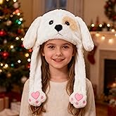 ZONESTA Plush Ear Moving Jumping Hat,Cute Fluffy Cap, Soft Warm HeadWear
