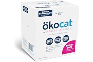 ökocat Super Soft Wood Clumping Cat Litter, Unscented,14 pounds - Natural Ingredients, Stops Odor, Clumps Solid, 99% Dust Free, Great for All Cats, Sensitive Paws, Kittens