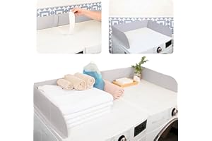 TERRA HOME Laundry Guard with Gap Cover - Keep Your Clothes From Falling Behind with Adjustable Magnetic Laundry Guard for Front Load Washer and Dryer - Laundry Room Essentials for Moms, College Dorm Rooms Grey