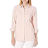 Foxcroft Women's Boyfriend Long Sleeve Simply Stripe Blouse