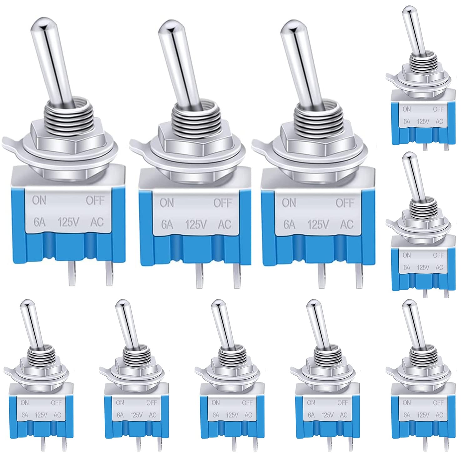 Taiss/10pcs mts-101 ON/OFF Mini Miniature Toggle Switch Car Dash Dashboard SPST 2Pin