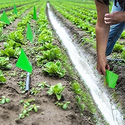 Zozen 50Pack Green Marking Flags, Writable/15x4x5