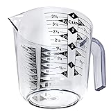 Chef Craft Select Plastic Measuring Cup, 4 Cup, Clear