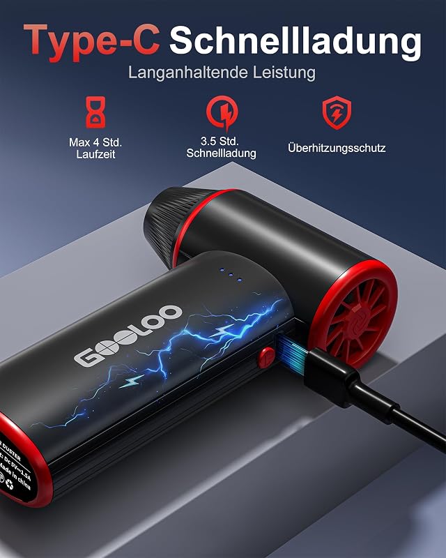 F3 150000RPM Kabelloser Mini-Staubgebläse für PC & Auto