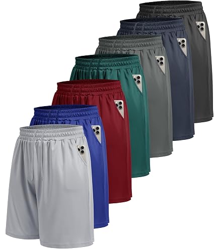 BALENNZ 7 Pack Mens Basketball Shorts with Pocket Athletic Workout