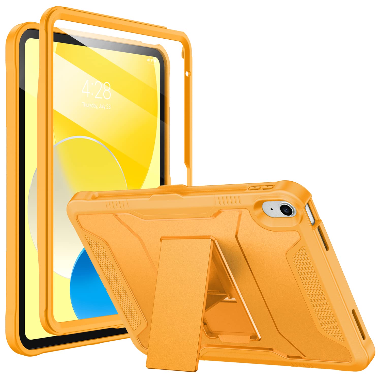 Photo 1 of Soke Case for iPad (A16) 11th Generation 11-inch 2025, iPad 10th Generation 10.9-inch 2022, with Built-in Screen Protector and Kickstand, Rugged Full Body Protective Cover - Citrus