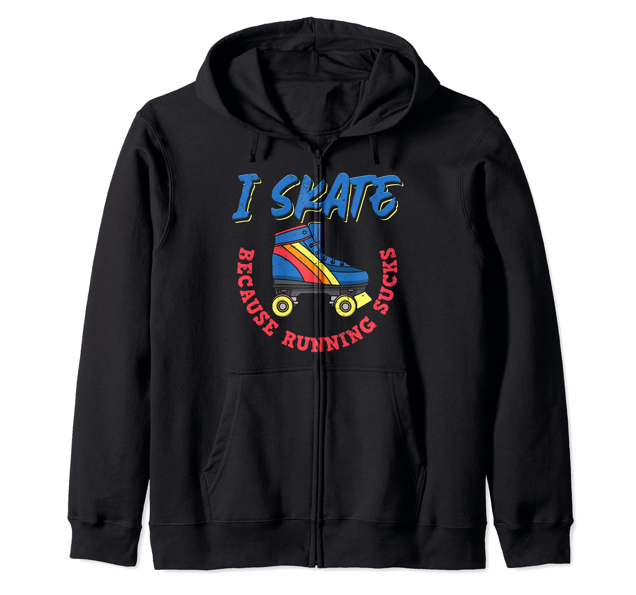 Roller skate accessories - Vintage Retro Roller Skates Zip Hoodie