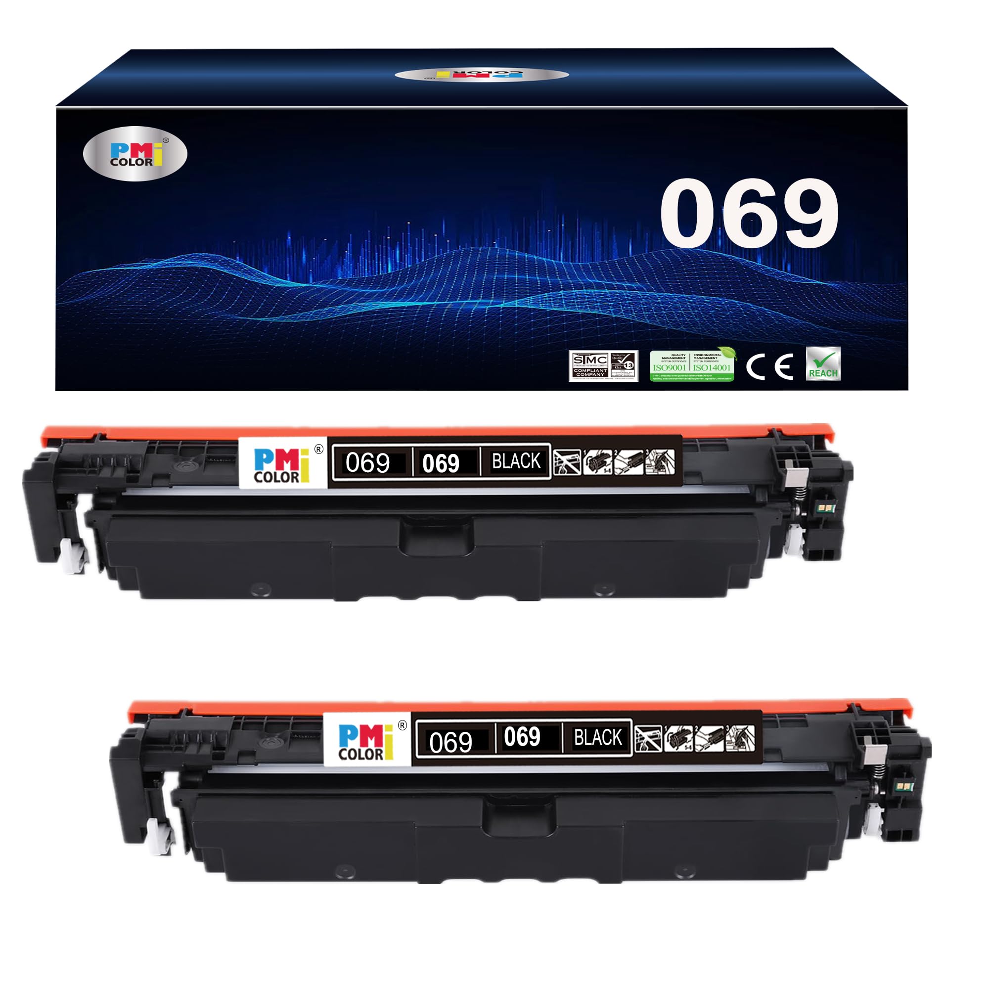 Photo 1 of 069 Black Toner Cartridges Replacement for Canon 069 Toner Cartridge for Canon Color MF753Cdw, MF751Cdw LBP674Cdw Printers | (2 Pack)