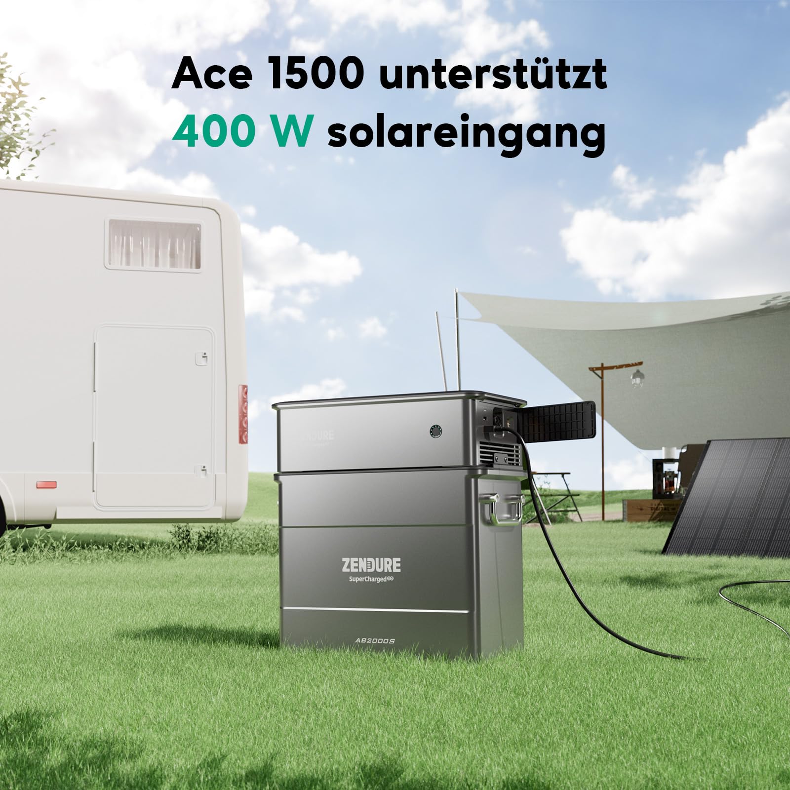 Zendure SolarFlow Ace 1500, 400W Solar Eingang, Plug und Play Off-Grid AC Modul, Kompatibel mit AB-Serie Akku, Geeignet für Notfälle bei Stromausfall, Camping, Verwendung im Freien usw 5