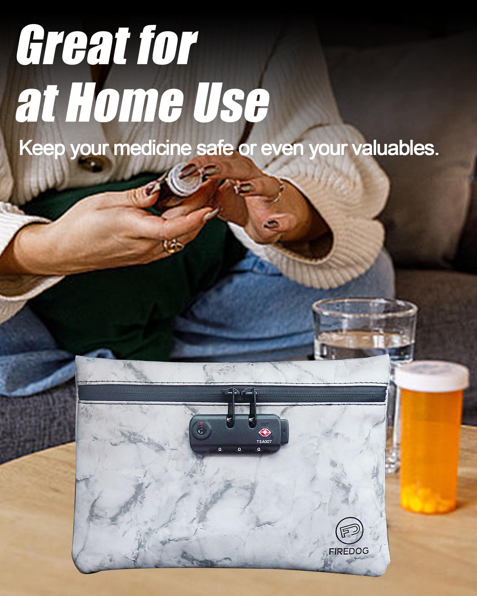 FIREDOG Smell Proof Bag with Lock, 6x9 Odor Proof Pouch Case Container for Travel Stash Storage