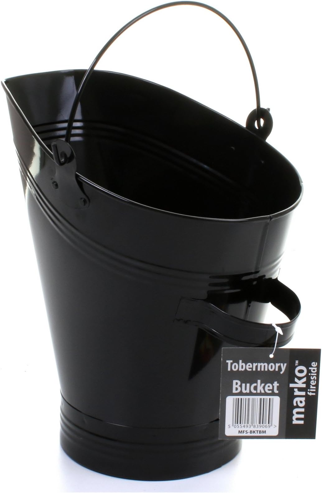 Marko Fireside Coal Bucket Black Fireside Logs Fuel Storage Scuttle Hod Handle Fireplace Metal