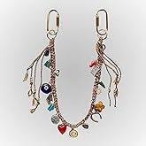 Beaded Purse Charm Chain, Handcrafted Bohemian Braided Chain Bag Charm, Purse Handbag Backpack Accessory for Women