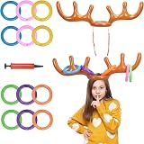 KATOOM 2 Sets Inflatable Reindeer Antler Hat Toss Game for Kids Adults Family view 1