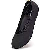 Frank Mully Women's Wide Width Flats Ballet Flats Round Toe Knit Flat Shoes with Arch Support Wide Toe Box