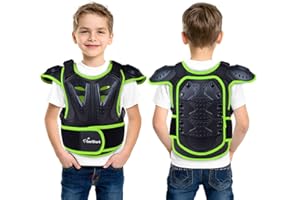 Seahouse kids Youth Dirt Bike Body Chest Spine Protector Vest Gear Motocross Skiing Protect Sport, Green, Medium