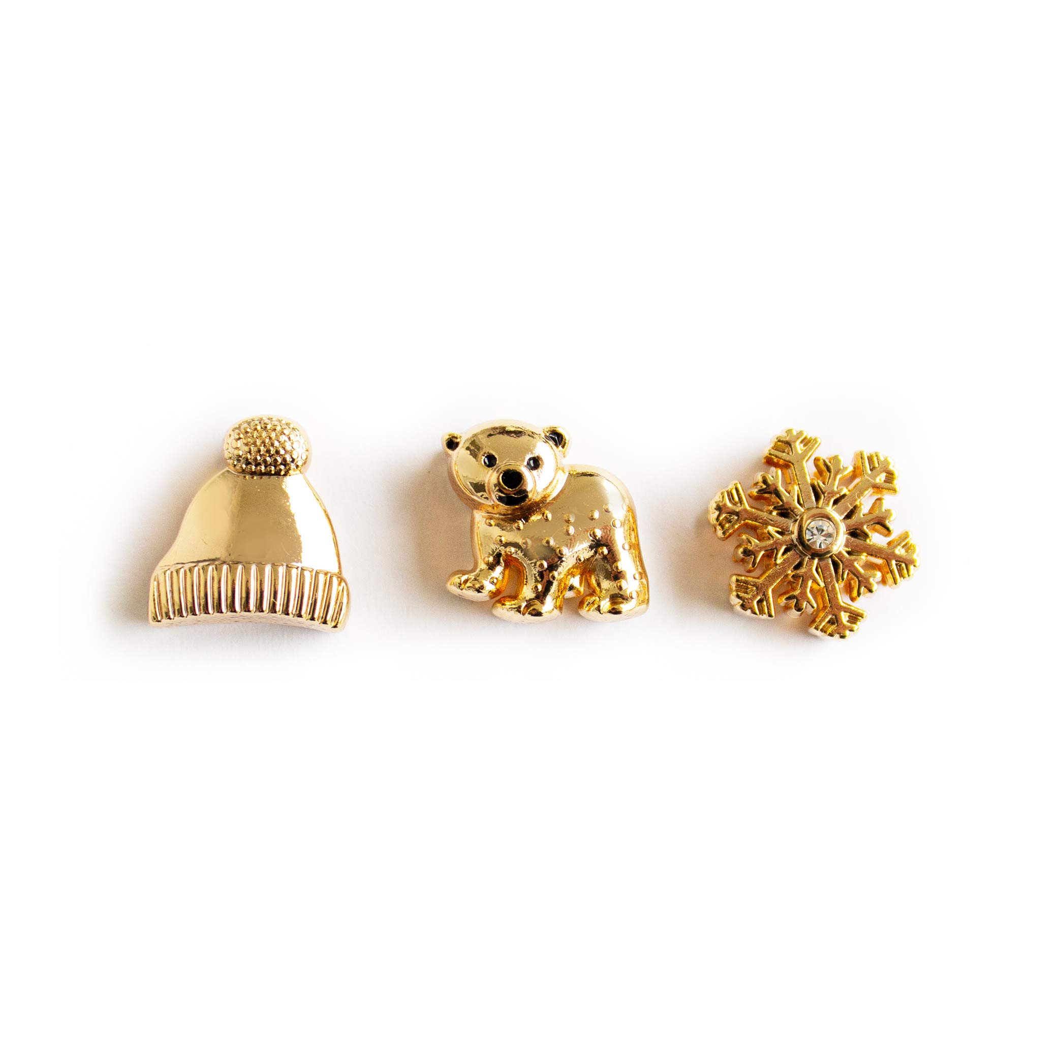 LIKERY"Winterbeauty" charms with three winter charms - Polar Bear, Snowflake, Hat Available in Silver, Gold, Rose Gold Gold