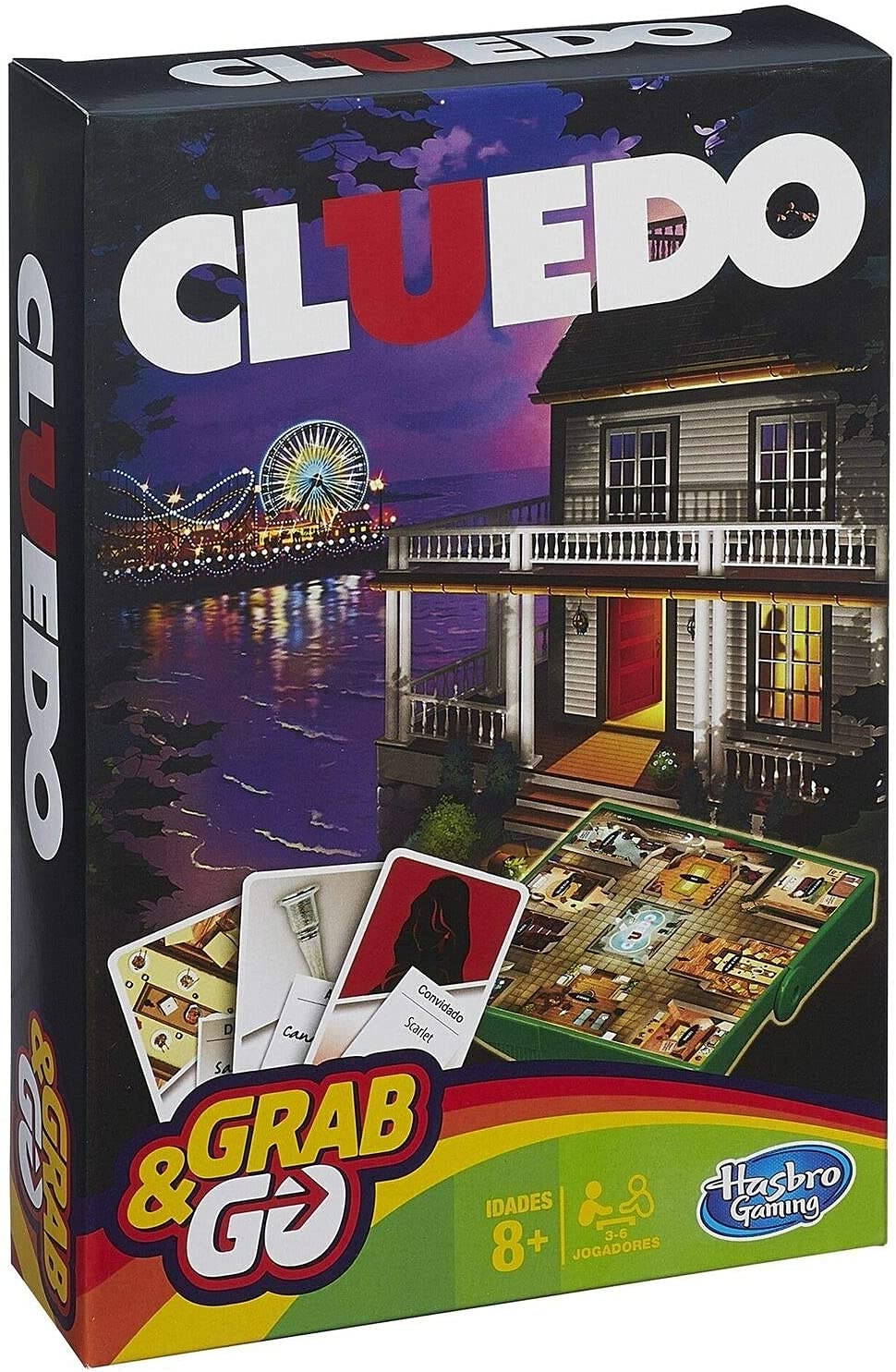 Hasbro Gaming Cluedo Grab & Go Board Game for 2-6 Players, Ages 8+