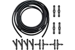 13 Pcs Car Windshield Washer Hose 5M Washer Fluid Hose with 12 Pcs Hose Connectors for Most Car Windshield Washer Tubing