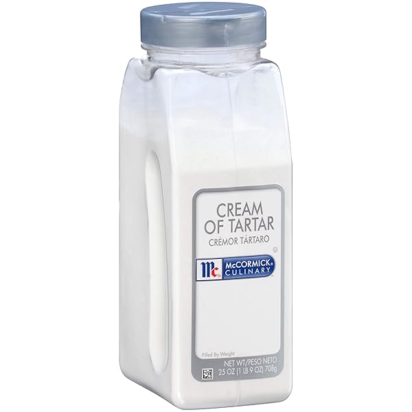 MCCORMICK CULINARY CREAM OF TARTAR, 25 OZ – ONE 25 OUNCE CONTAINER OF CREAM OF TARTAR POWDERED THICKENING AGENT FOR EGG WHITES, MERINGUES, ANGEL FOOD CAKE, COOKIES, AND MORE